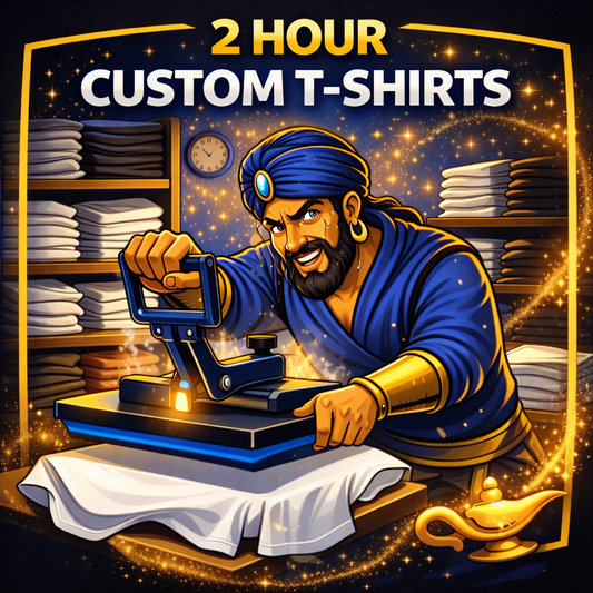 2 Hour Custom T-Shirts – 20 Black or White Shirts