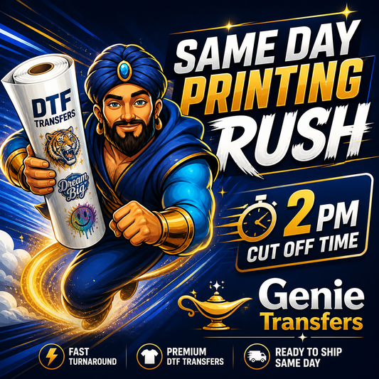 Same Day Printing Rush DTF Transfers