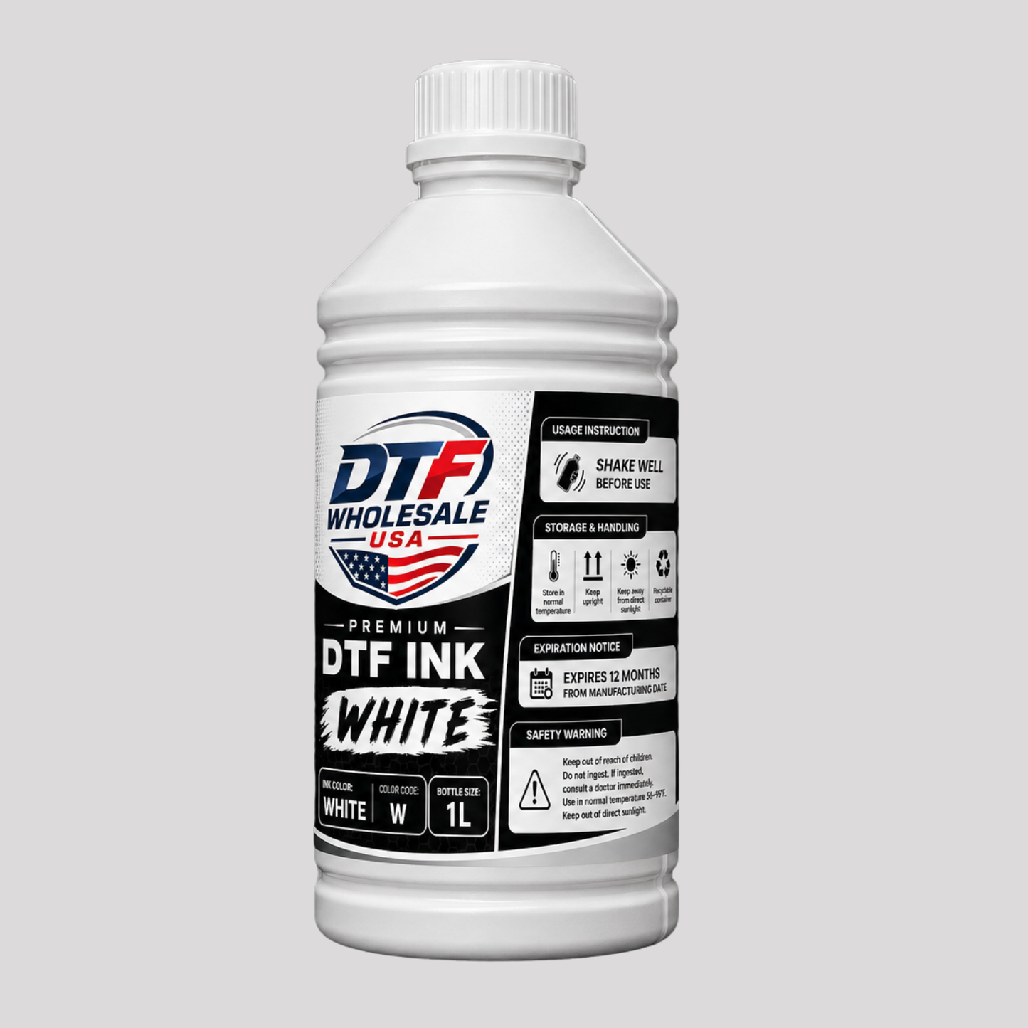 Premium White DTF Ink – 1L Bottle